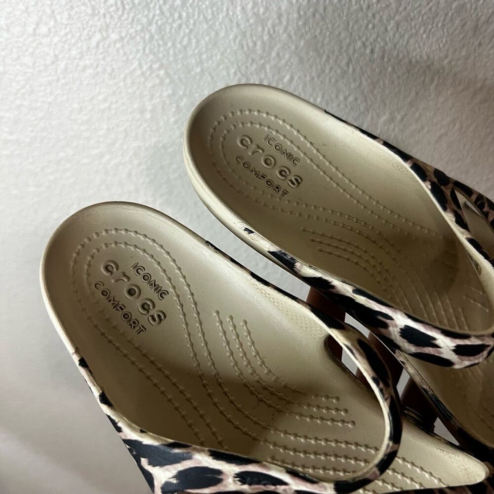 Crocs Leopard Print Two-Strap Slide Rubber Sandal… - image 4
